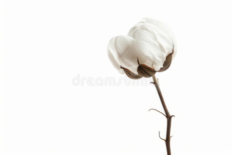 Känslig vit blomma med knoppar mot en ren vit bakgrund som framhäver enkelhet och naturskönhet vektor illustrationer