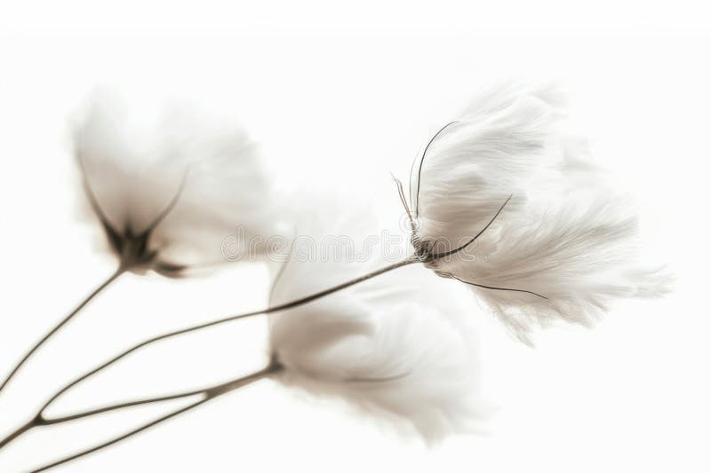 Känslig vit blomma med knoppar mot en ren vit bakgrund som framhäver enkelhet och naturskönhet vektor illustrationer