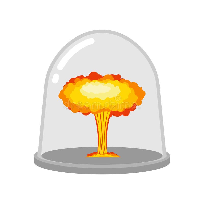 Kärn- explosion i den glass klockan Laboratoriumstudier av kriget chem vektor illustrationer Kärn- explosion i den glass klockan Laboratoriumstudier av kriget chem vektor illustrationer