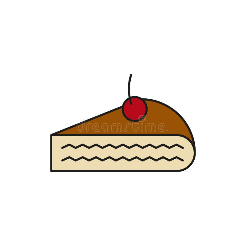 Käsekuchen-Scheiben-Lebensmittel-dünne Linie Ikonen-Illustration vektor abbildung Käsekuchen-Scheiben-Lebensmittel-dünne Linie Ikonen-Illustration vektor abbildung