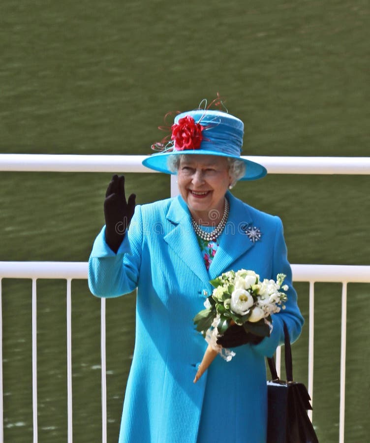 SCARBOROUGH, ENGLAND - MAY 20 2010: Her Royal Highness Queen Elizabeth II at opening of Royal Open Air Theater, Scarborough, North Yorkshire, England. SCARBOROUGH, ENGLAND - MAY 20 2010: Her Royal Highness Queen Elizabeth II at opening of Royal Open Air Theater, Scarborough, North Yorkshire, England.