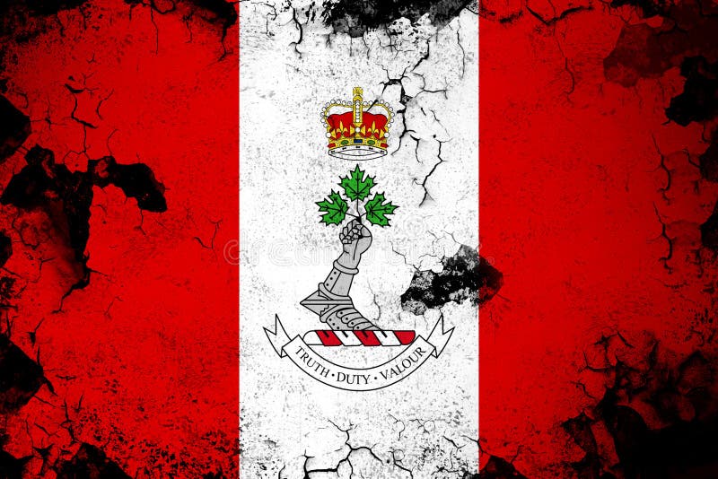Königliches Militärcollege von Kanada rostig und von Schmutzflaggenillustration stock abbildung Königliches Militärcollege von Kanada rostig und von Schmutzflaggenillustration stock abbildung