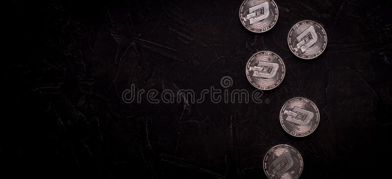 Körperliche Münze dashcoin Silber Digital-Währung Metall stockbild Körperliche Münze dashcoin Silber Digital-Währung Metall stockbild