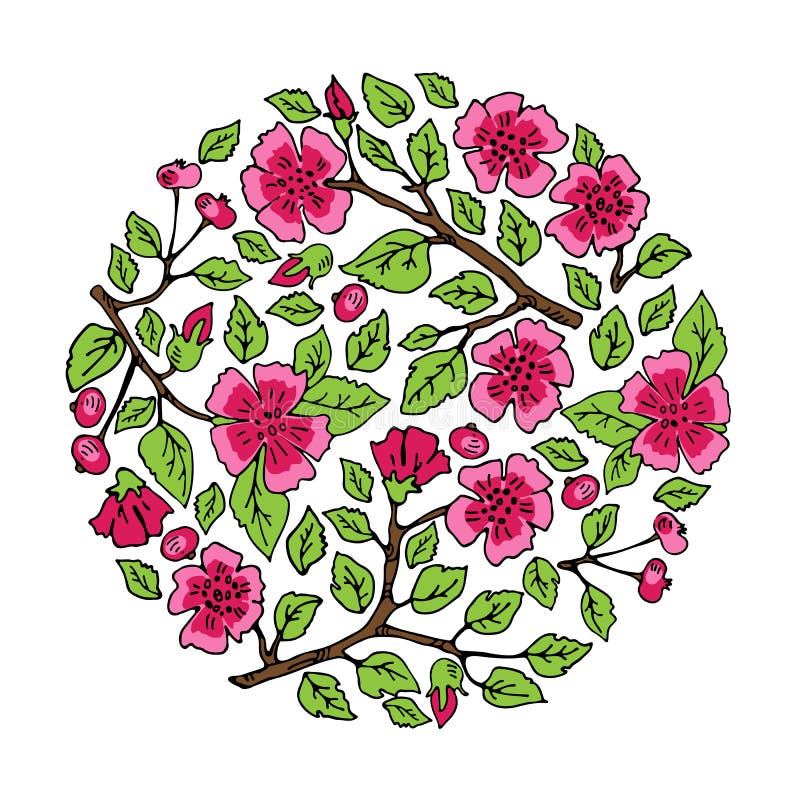 Körsbärsröd blossoms-09 vektor illustrationer