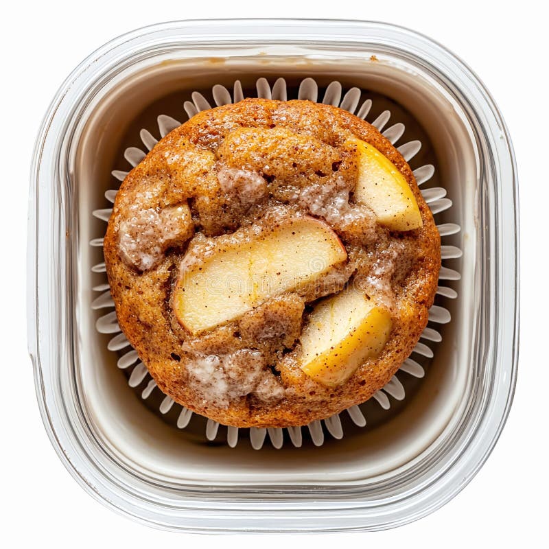 Köstliche, frisch gebackene Apple Muffin in Paper Cup mit natürlichen Zutaten für Bäckerei Display vektor abbildung