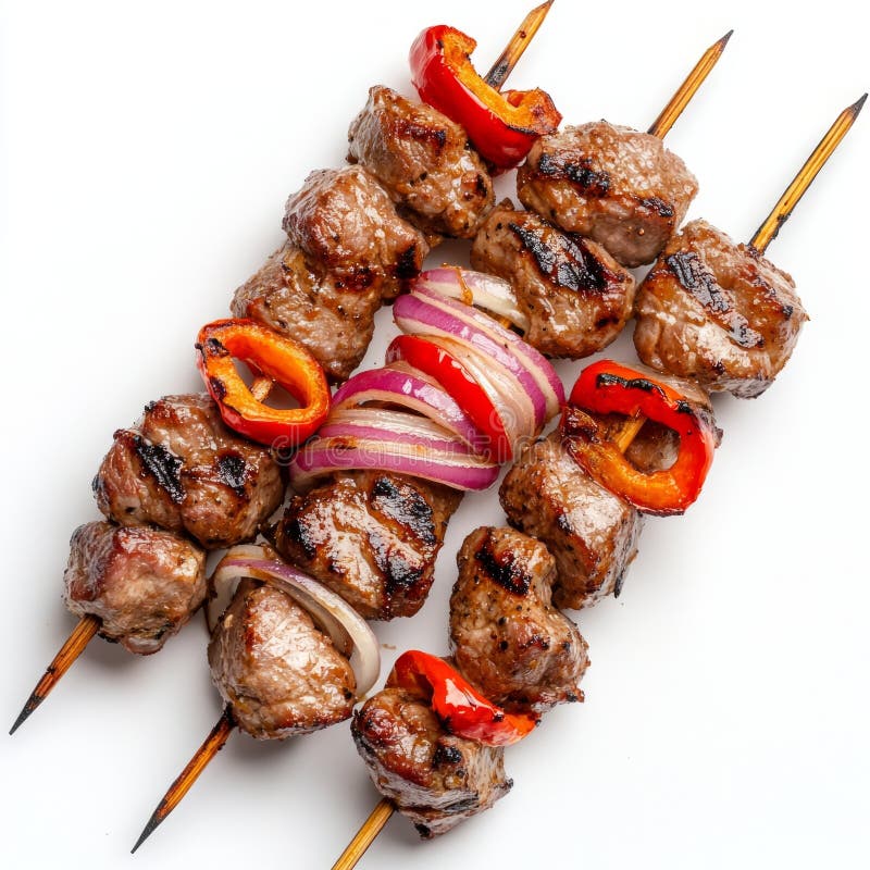 Köstliche Grillspieße mit buntem Gemüse. ein Schaufenster saftiger Aromen und perfektes Grillen stockfotos