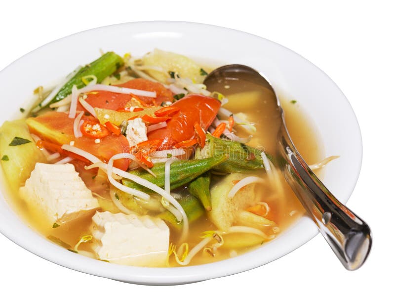 Köstliche, heiße vietnamesische saure Suppe stockfoto
