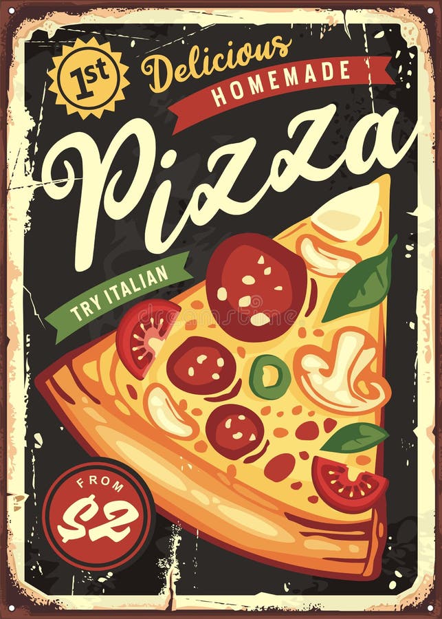 Köstliche Pizzascheibe auf schwarzen Bretthintergrund stock abbildung