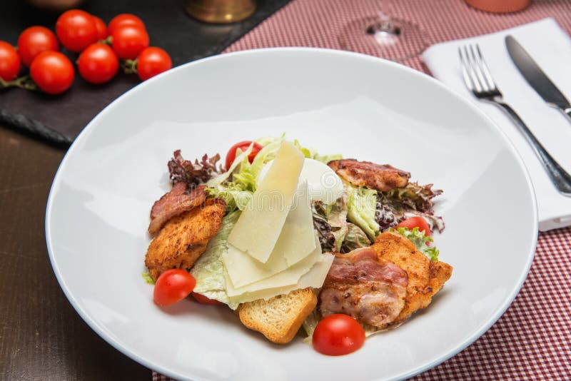 Köstlicher Caesar-Salat stockfoto Köstlicher Caesar-Salat stockfoto