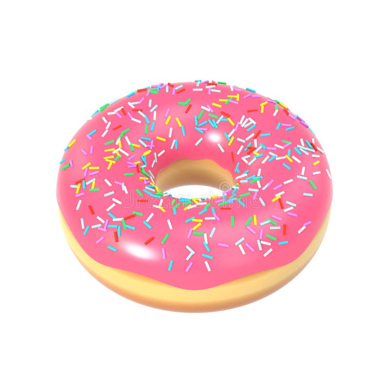 Köstlicher Donut mit rosa Zuckerglasur und besprüht