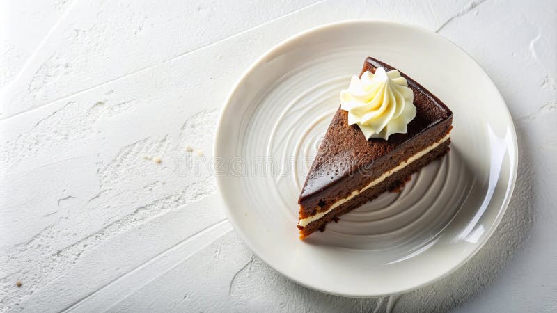 Köstlicher Schokoladenkuchen mit Vanillecreme für Feinschmecker vektor abbildung