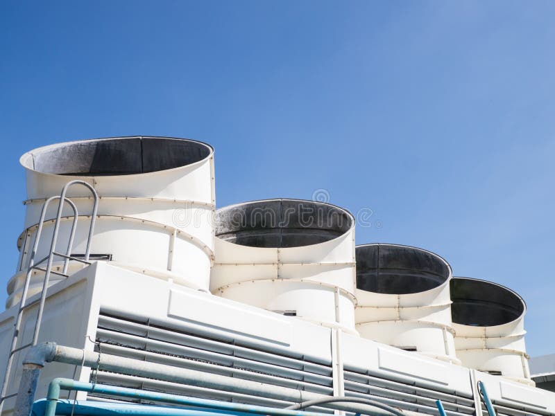 Set of cooling tower on clear sky. Set of cooling tower on clear sky