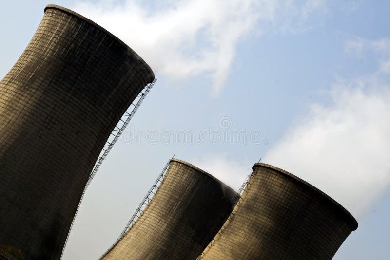 Power plant with cooling tower. Power plant with cooling tower