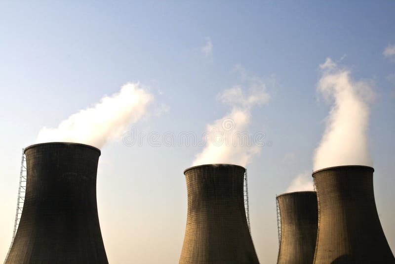 Power plant with cooling tower. Power plant with cooling tower