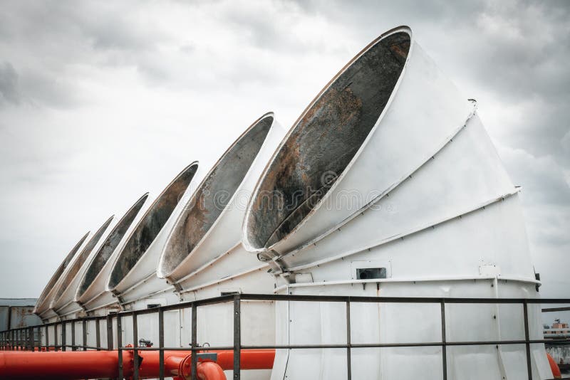 Cooling tower on the deck floor, Cooling chiller system. Cooling tower on the deck floor, Cooling chiller system.