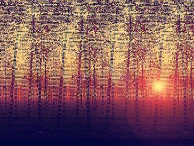 Künstlerische gemalte Beschreibung des landschaftlich verschönerten Pappelbaumbauernhofes an der Sonne