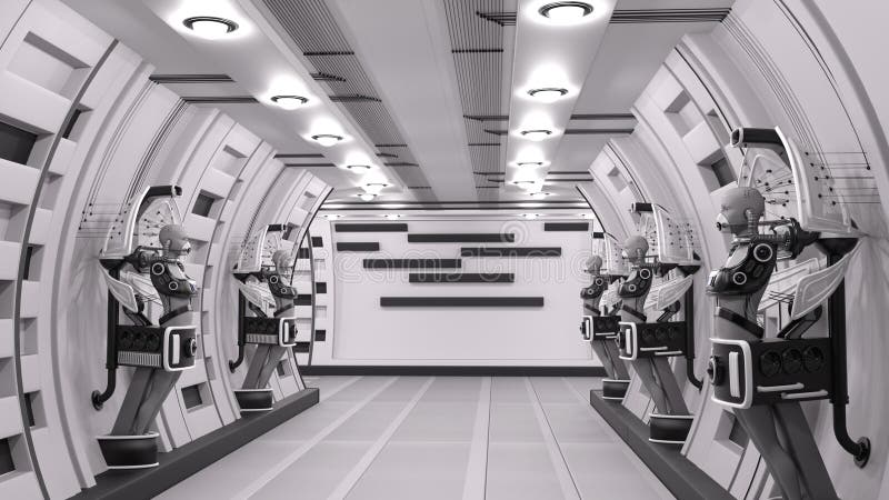 Künstliche Intelligenz. kybernetisches Labor. stock abbildung