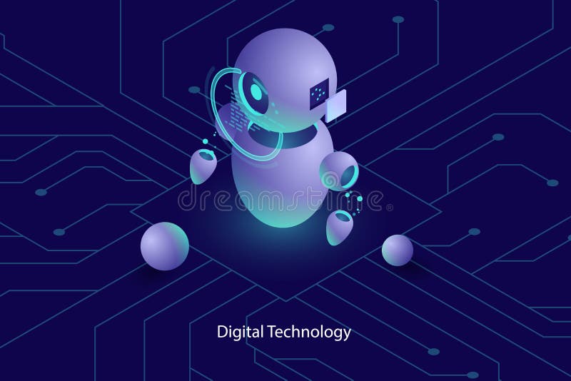 Künstliche Intelligenz Roboter ai, on-line-Beratung und Unterstützung, Computertechnologie, automatisierten System der Analyse un stock abbildung Künstliche Intelligenz Roboter ai, on-line-Beratung und Unterstützung, Computertechnologie, automatisierten System der Analyse un stock abbildung