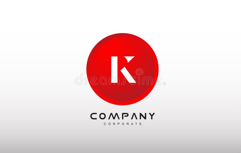 K信件字母表红色圈子小点商标传染媒介设计 皇族释放例证