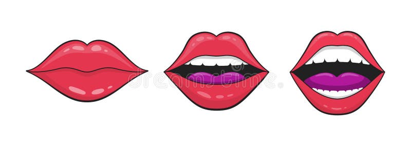 Lábios Fechados De Mulher Sorridente Com Ilustração Vetorial De Batom  Vermelho. Desenho Dos Desenhos Animados De Boca Feminina Cômica Sorrindo,  Brilho Labial. Amor, Desejo, Conceito De Glamour Royalty Free SVG,  Cliparts, Vetores