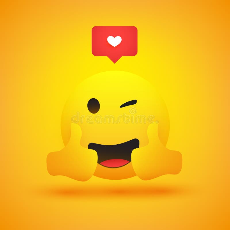 Daumen Up Emoticon Emoji Vektor Abbildung Illustration Von Emoticon