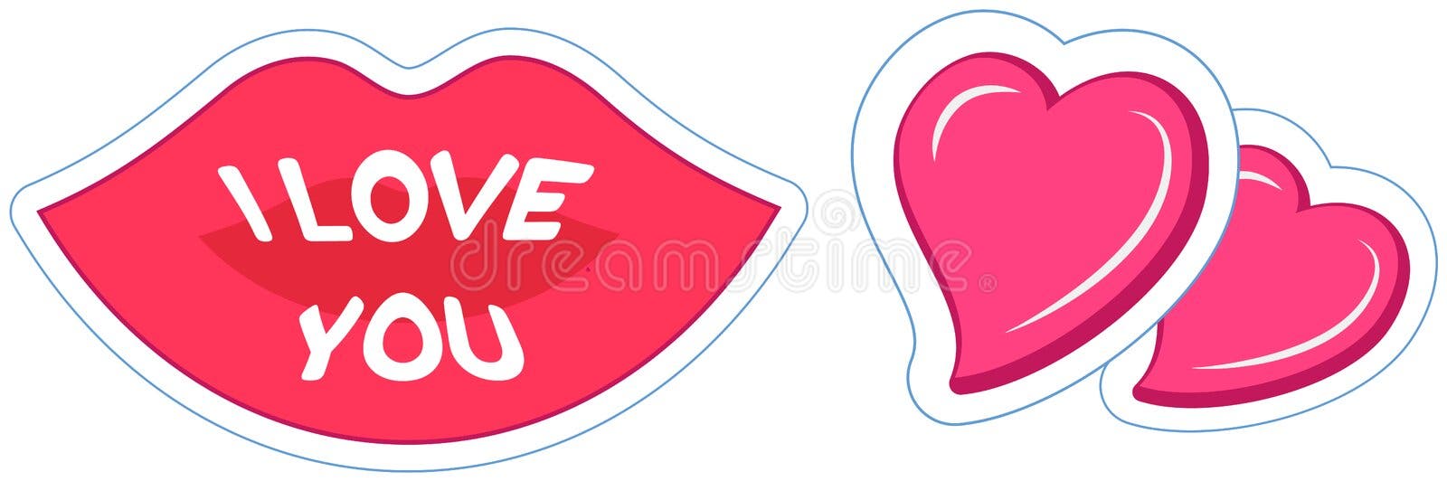 Sticker Coeurs rouges en forme de coeur 