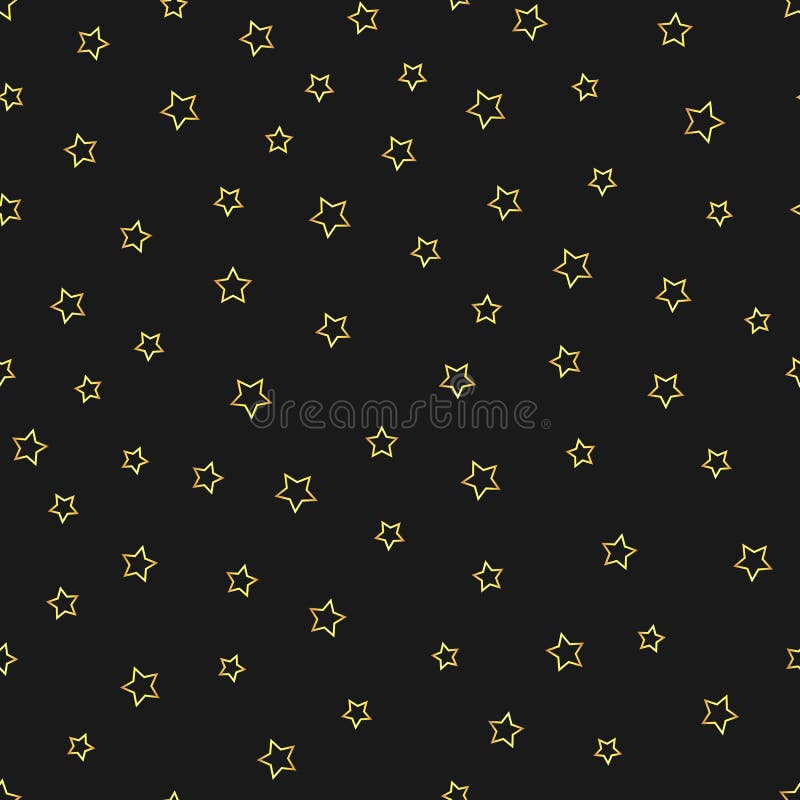 L'or abstrait de vecteur tient le premier rôle le modèle sans couture d'ensemble sur le fond noir illustration stock