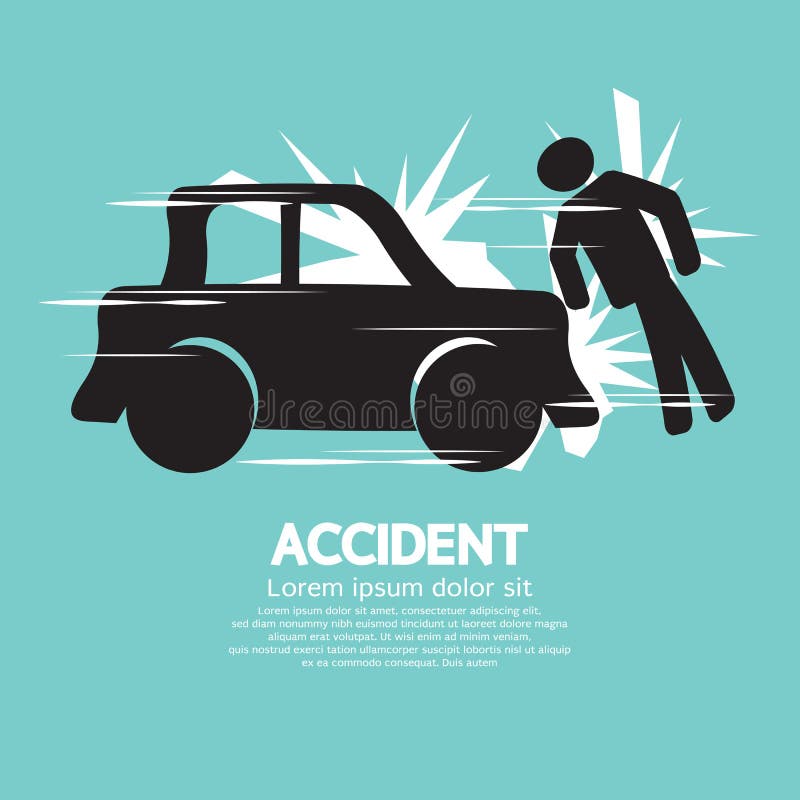 L'accident de voiture a renversé un homme illustration libre de droits L'accident de voiture a renversé un homme illustration libre de droits