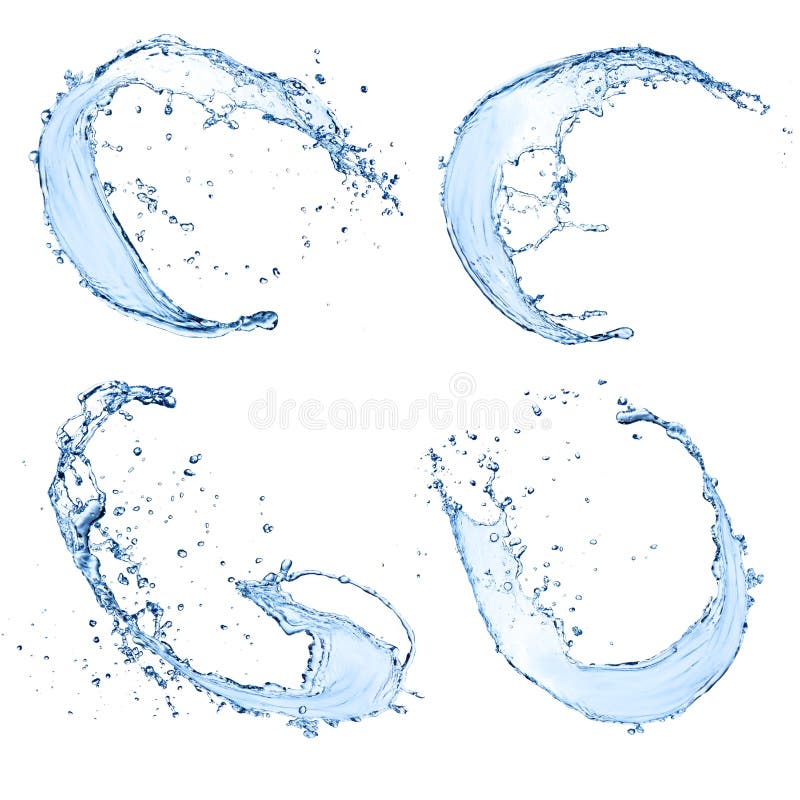 Collection of water splashes isolated on white background. Collection of water splashes isolated on white background