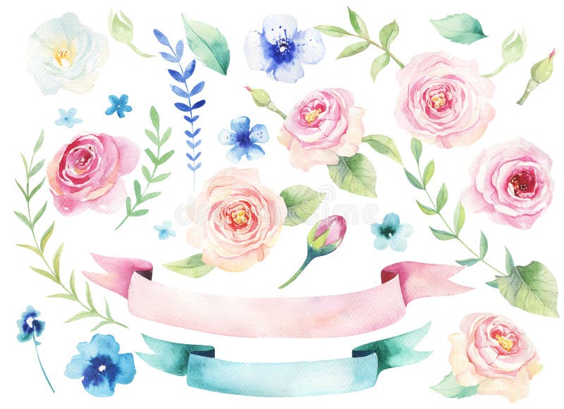 L'acquerello che dipinge la st dei fiori con le foglie wallpaper Disegnato a mano illustrazione di stock L'acquerello che dipinge la st dei fiori con le foglie wallpaper Disegnato a mano illustrazione di stock