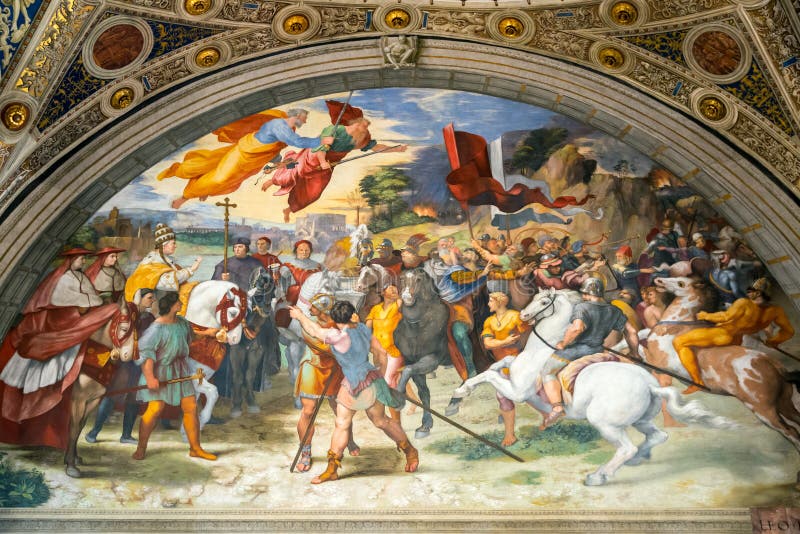 L'affresco dello XVI secolo nel museo del Vaticano fotografia stock libera da diritti L'affresco dello XVI secolo nel museo del Vaticano fotografia stock libera da diritti