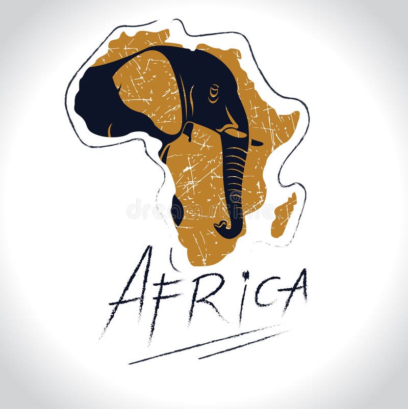L'Africa e safari con il logo 3 dell'elefante royalty illustrazione gratis L'Africa e safari con il logo 3 dell'elefante royalty illustrazione gratis