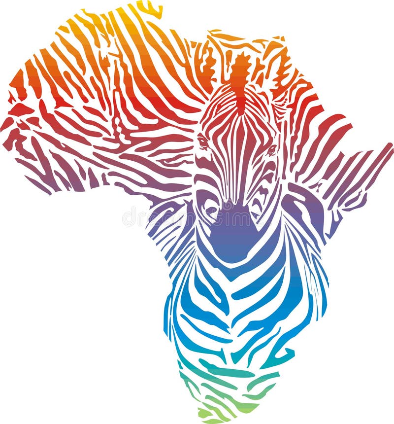 L'Africa nel cammuffamento della zebra dell'arcobaleno royalty illustrazione gratis L'Africa nel cammuffamento della zebra dell'arcobaleno royalty illustrazione gratis
