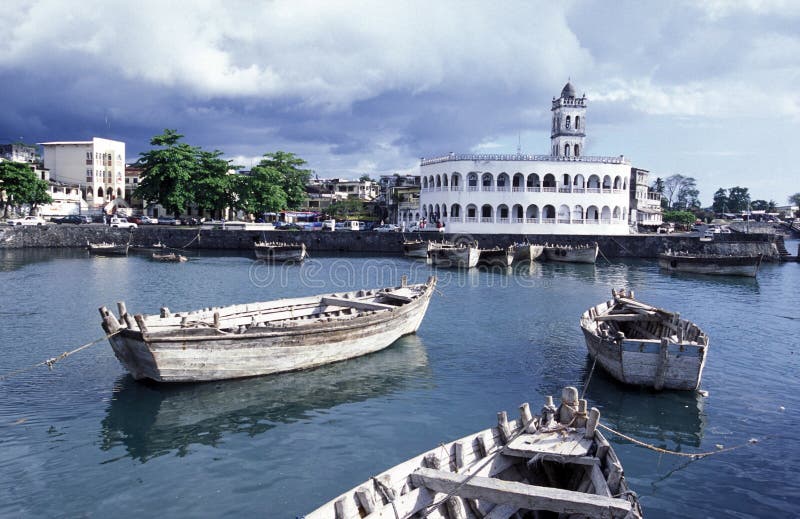 The mosque in the city of Moroni in the Island of Comoros in the Indian Ocean in Africa. The mosque in the city of Moroni in the Island of Comoros in the Indian Ocean in Africa