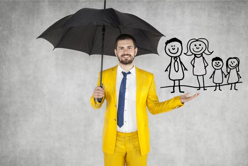L'agent d'assurance assurent votre famille image libre de droits
