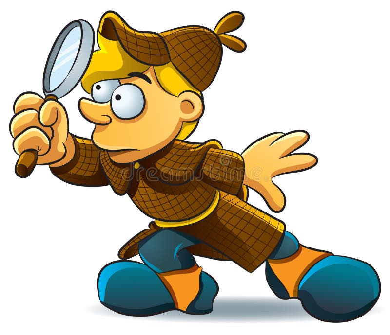 L'agente investigativo studia illustrazione di stock L'agente investigativo studia illustrazione di stock