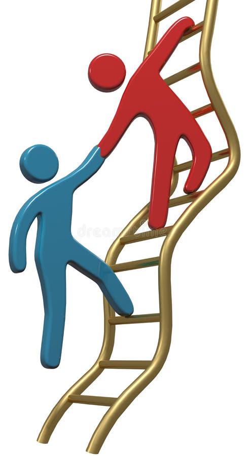 L'aiuto della gente si unisce la scala di successo illustrazione di stock L'aiuto della gente si unisce la scala di successo illustrazione di stock