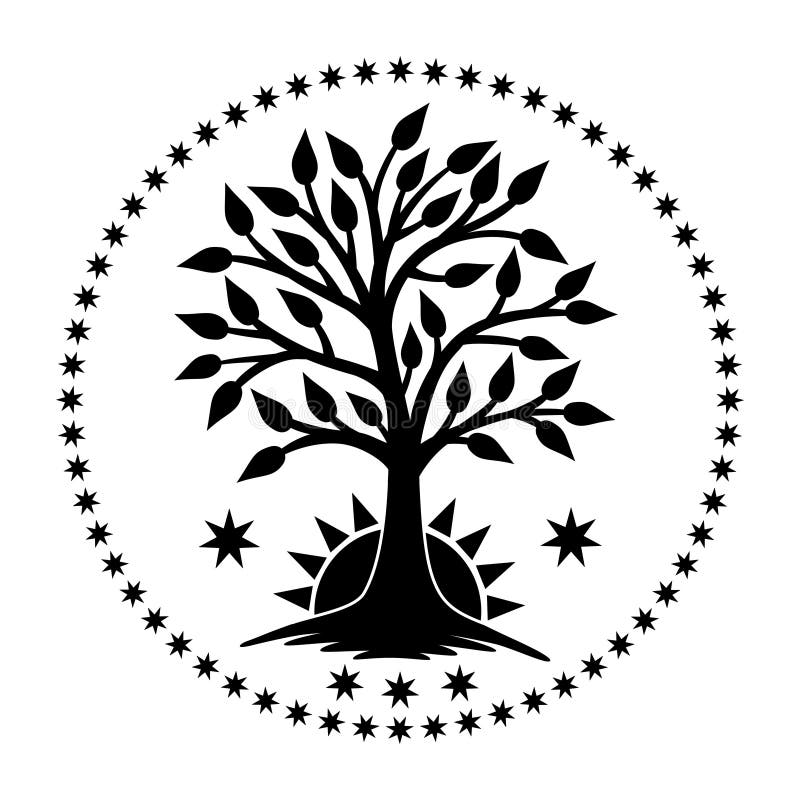 Albero Della Vita Bianco E Nero Illustrazioni Vettoriali E