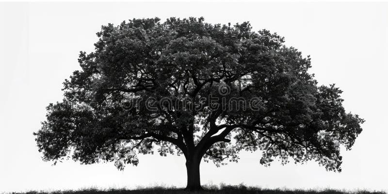 L'albero grande è isolato nel campo fotografie stock