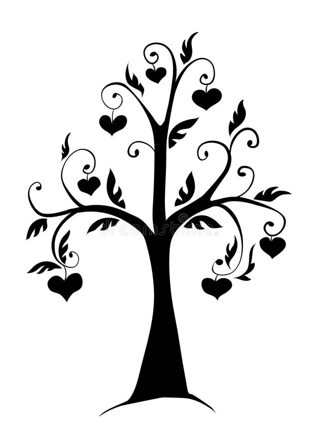 L'albero nei cuori illustrazione vettoriale L'albero nei cuori illustrazione vettoriale