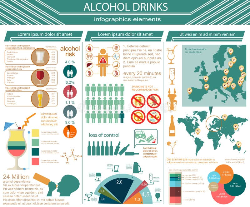 L'alcool beve infographic royalty illustrazione gratis L'alcool beve infographic royalty illustrazione gratis