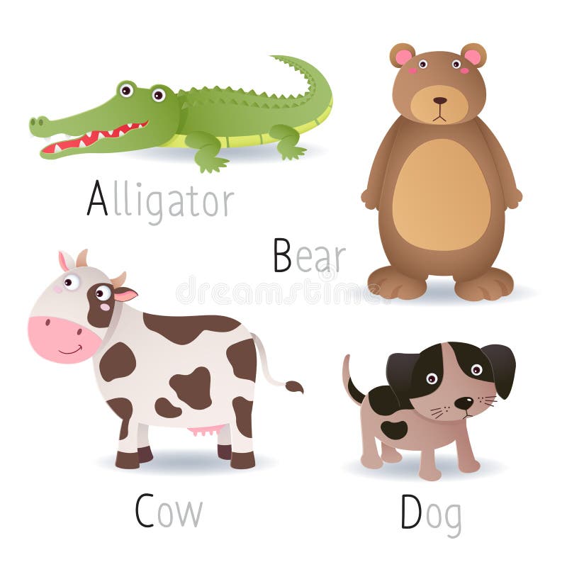 L'alphabet avec des animaux d'A à D a placé 2