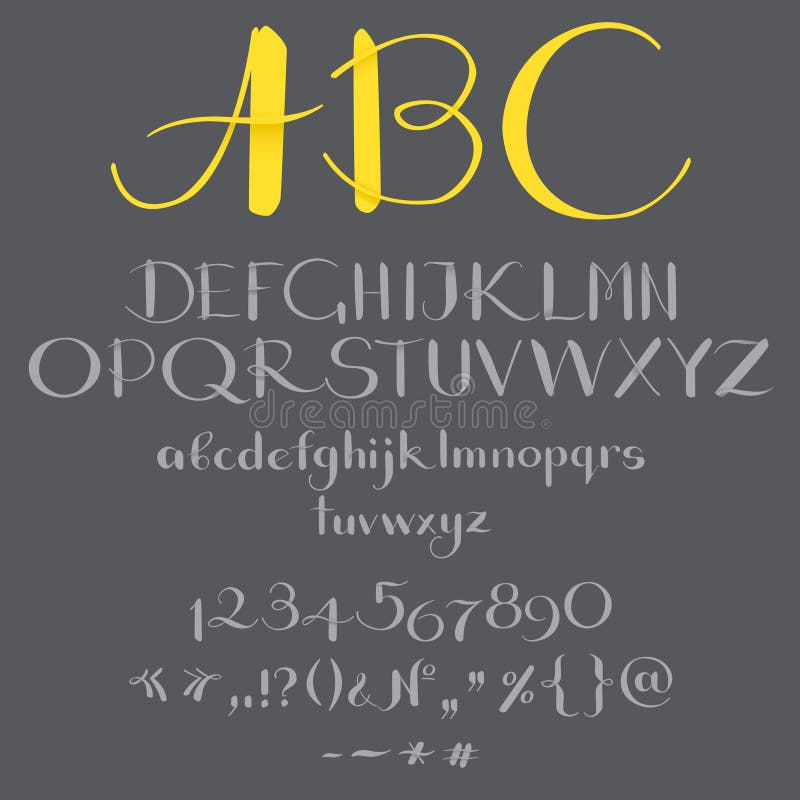 L'alphabet dans la calligraphie illustration stock L'alphabet dans la calligraphie illustration stock