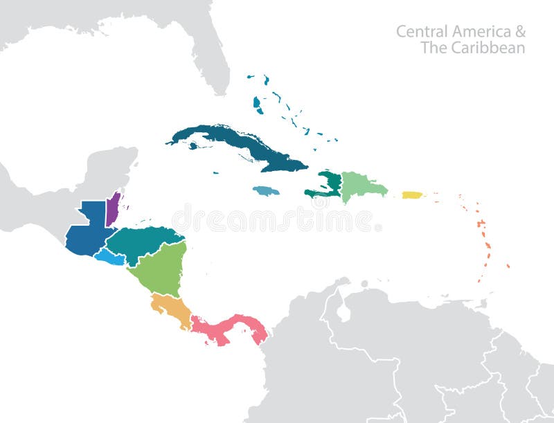 l'Amérique Centrale et la carte des Caraïbes illustration libre de droits l'Amérique Centrale et la carte des Caraïbes illustration libre de droits