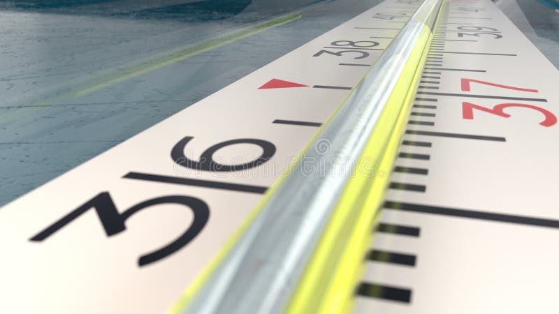 L'animation 3d avec la fin extrême à la hausse de la température d'échelle de thermomètre monte banque de vidéos