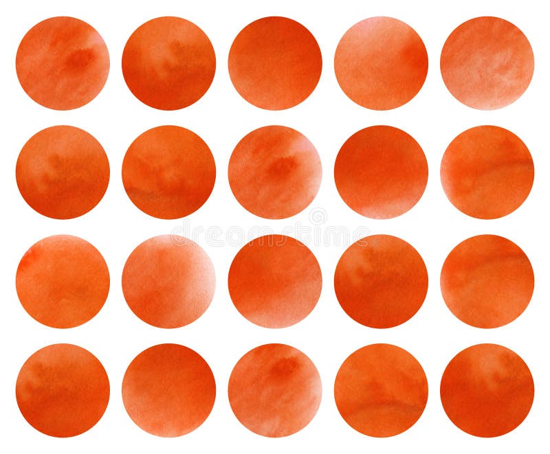 L'aquarelle entoure dans la couleur orange d'isolement au-dessus du blanc