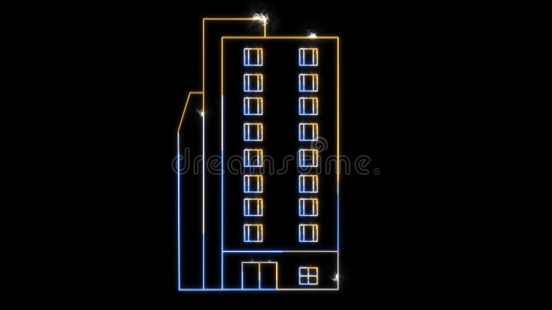 L'architettura digitale il fronte e accanto al condominio e l'energia pulita si muovono intorno alla costruzione di un olografico