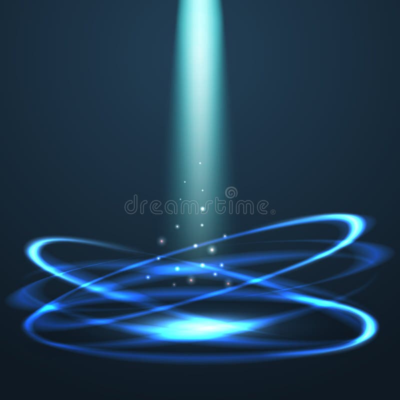 L'ardore magico circonda il fondo astratto di vettore con il raggio luminoso illustrazione vettoriale