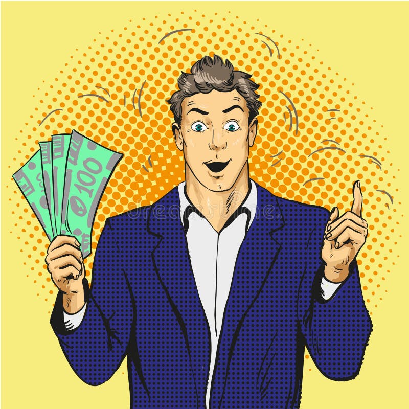 L'argent bel riche de prise de type et dirigent son doigt Vecteur de concept d'affaires dans le style d'art de bruit illustration libre de droits L'argent bel riche de prise de type et dirigent son doigt Vecteur de concept d'affaires dans le style d'art de bruit illustration libre de droits