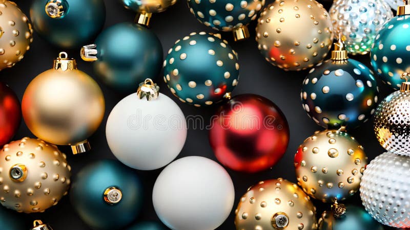 L'arrangement ornemental de Noël coloré se déplaçant sur fond sombre illustration de vecteur
